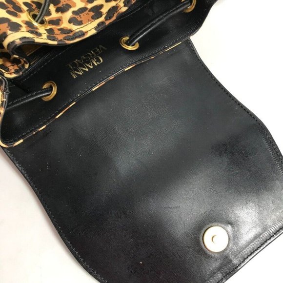 VERSACE vintage leopard backpack bag Backpack PVC / Leather yellow/Black